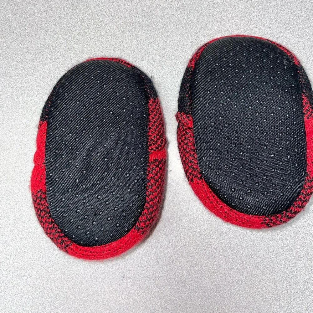 DF by Dear foams Baby Bear Red & Black Plaid Memory Foam Slippers 9-12 months